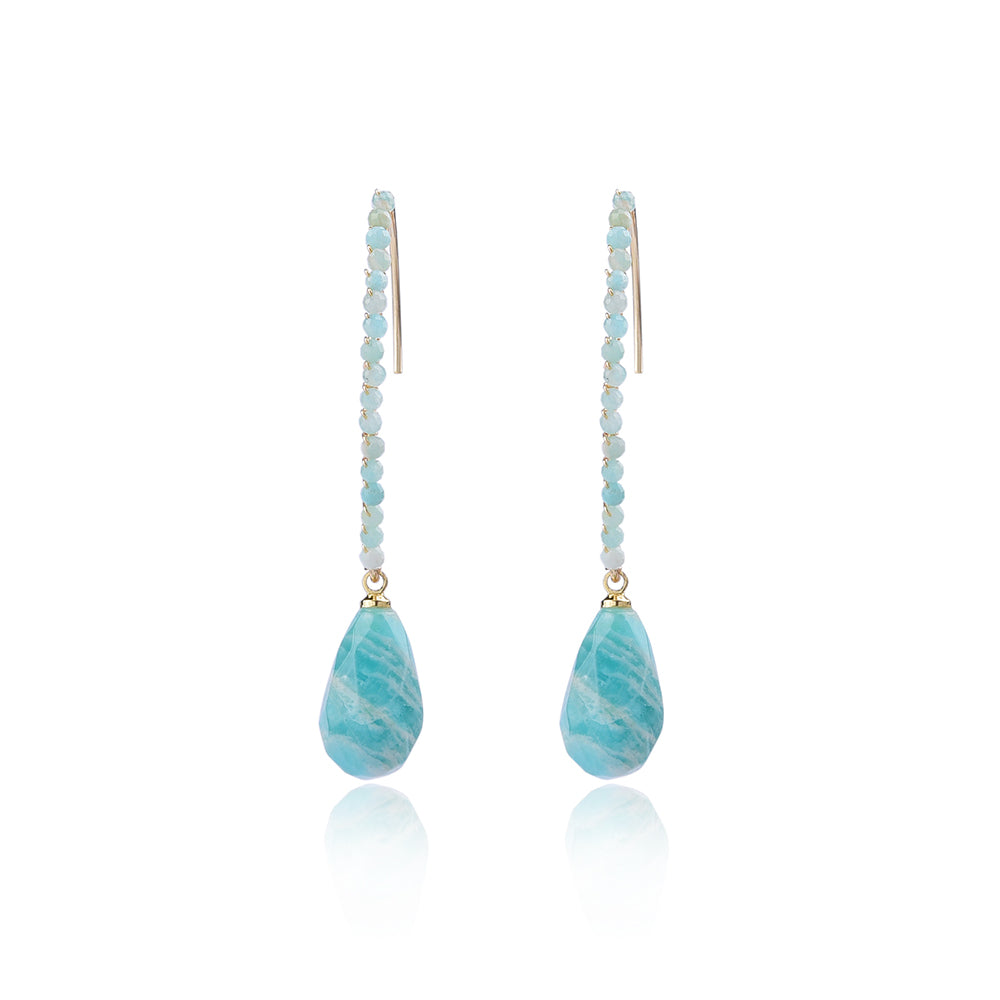 Carol Amazonite Dewdrop Earrings