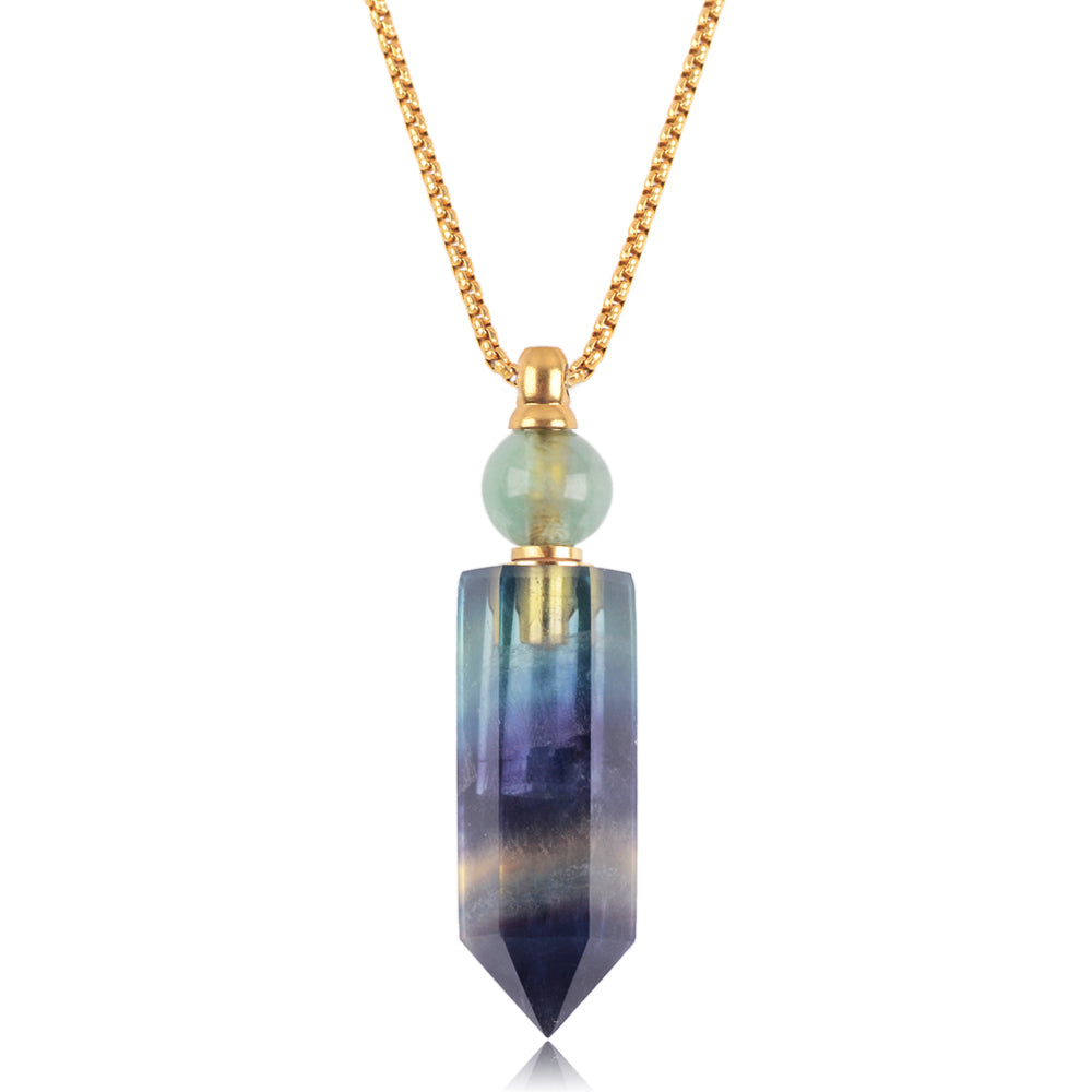Elisa Natural Stone Perfume Bottle Necklace