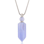 Tania Gemstone Prism Bottle Silver Necklace