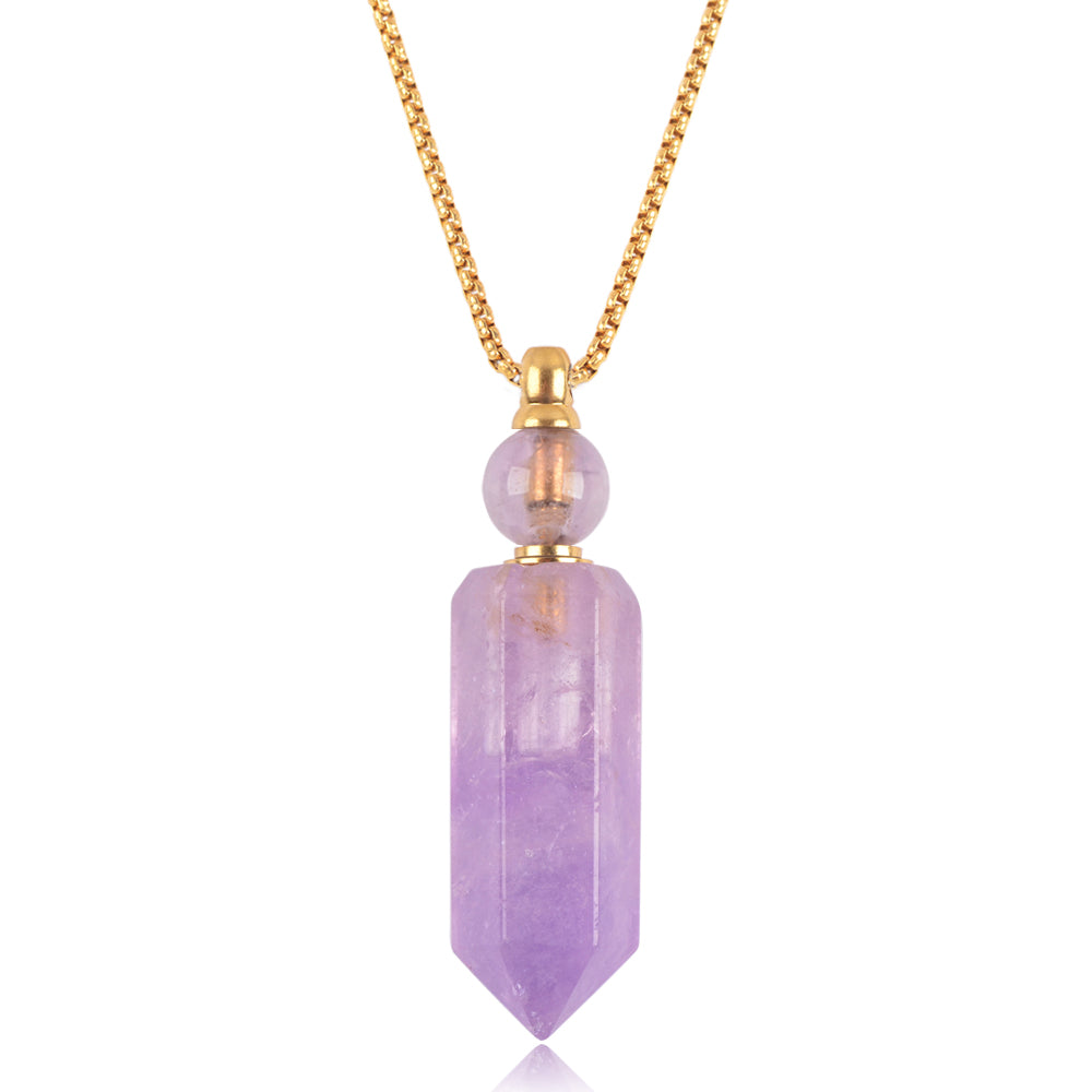 Elisa Natural Stone Perfume Bottle Necklace
