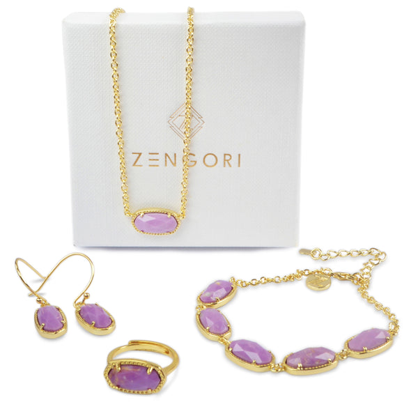 Silhouette Dreamy Purple Sugilite Gem Jewelry Set