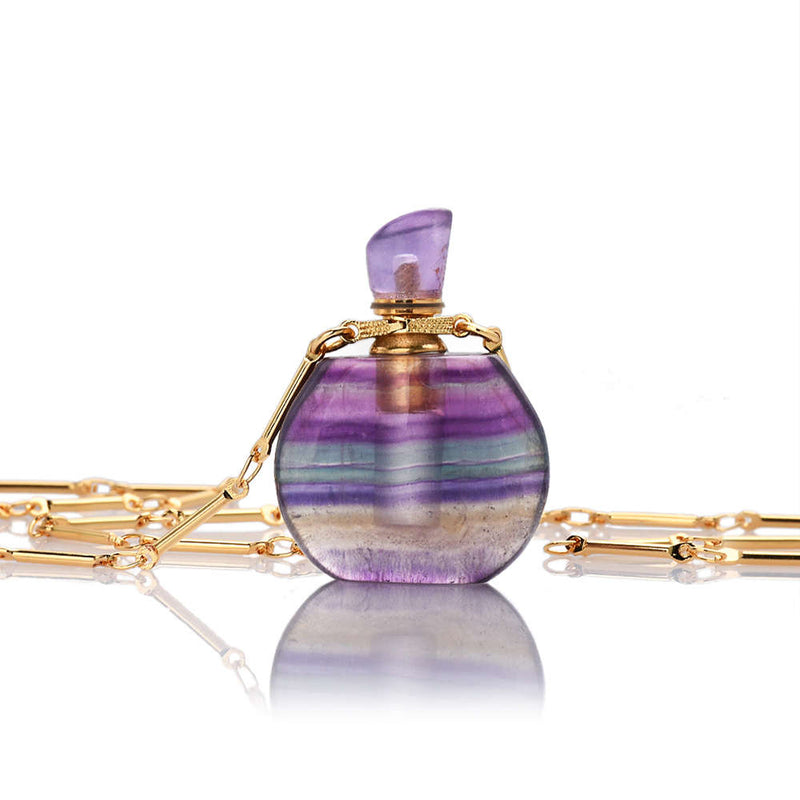 Lisa Healing Crystal Perfume Bottle Necklace