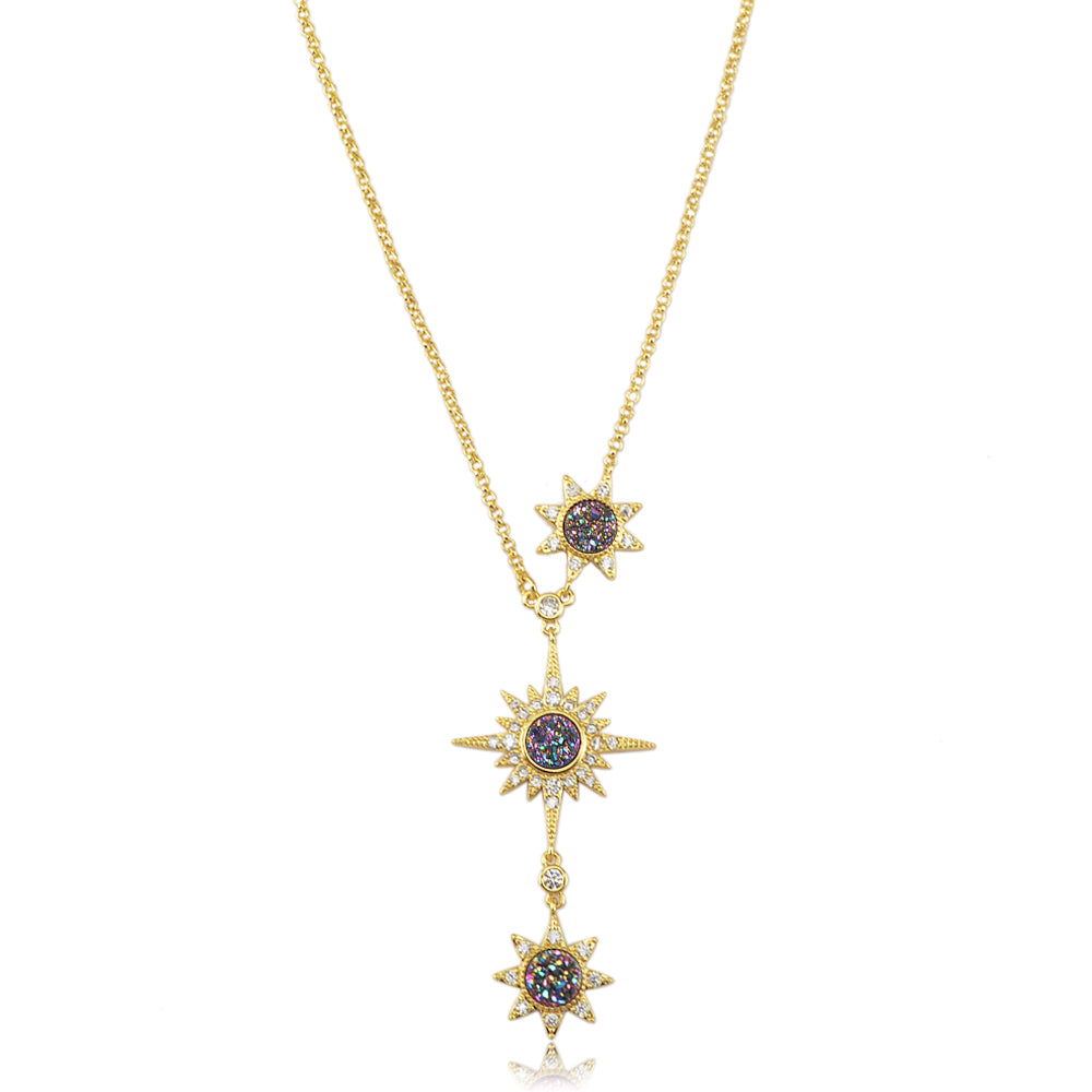 Star Druzy Diamond Chain Necklace