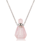 Monica Crystal Perfume Bottle Necklace Silver