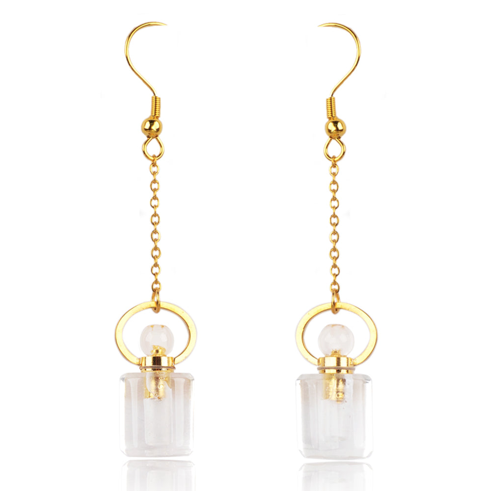Gordon Perfume Bottle Gold Drop Earrings