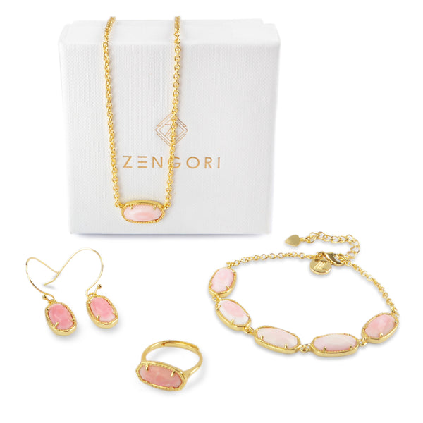 Arcadia Sweet Jewelry Set In Pink Shell