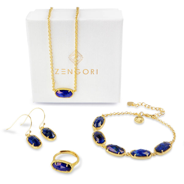 Meteo Lapis Lazuli Vintage Blue Jewelry Set