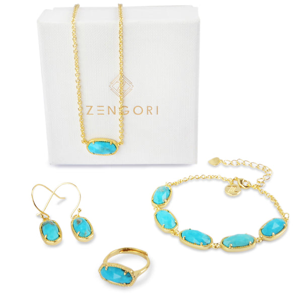 Hesperus Blue Natural Turquoise Jewelry Set