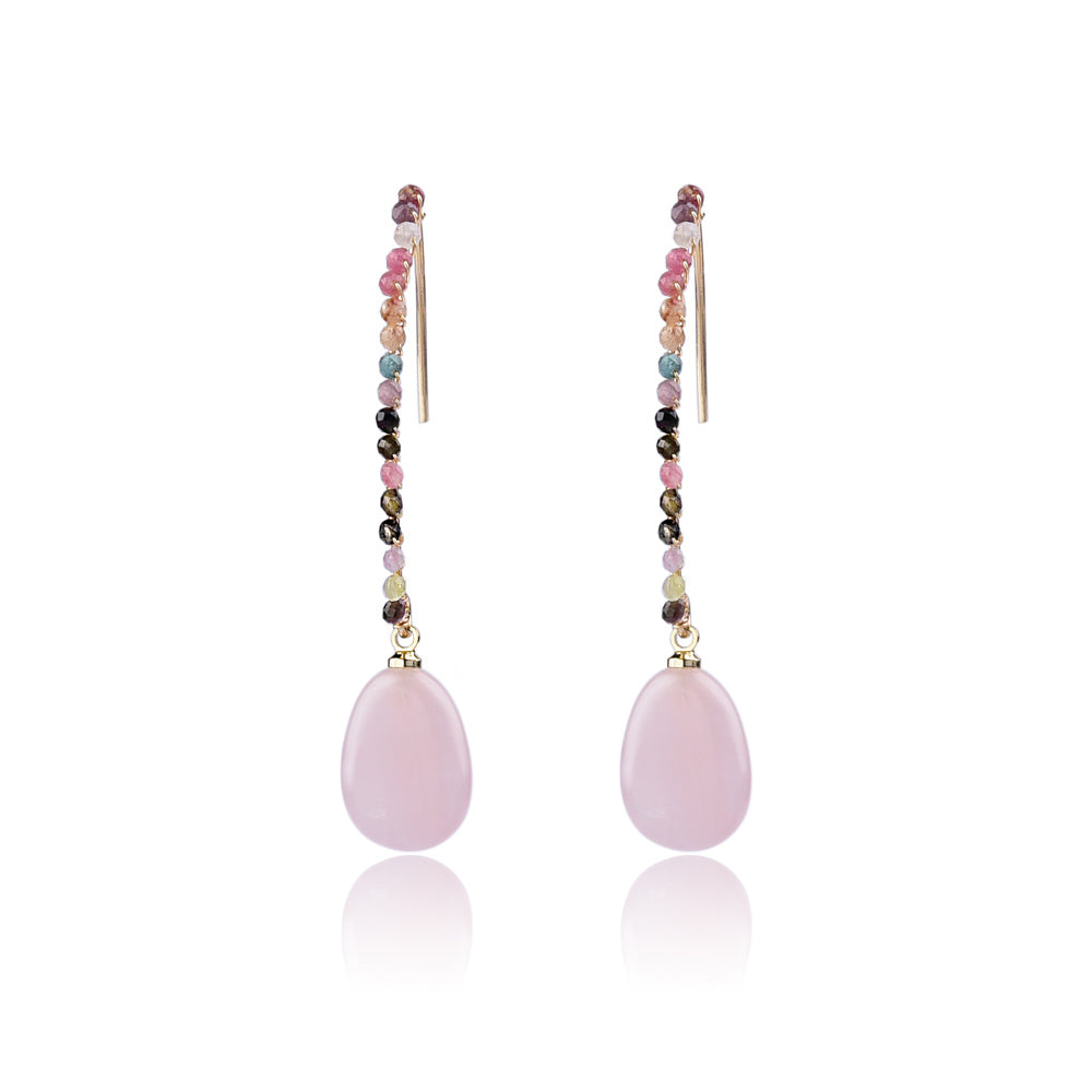 Carol Rose Quartz Dewdrop  Earrings