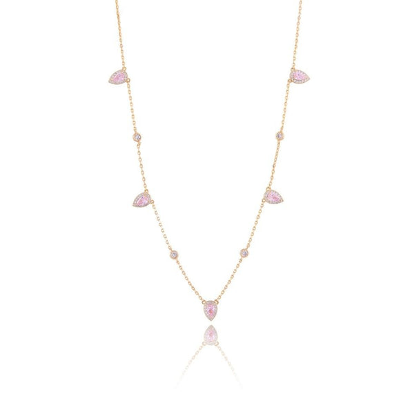 Amanda Crystal Leaf Choker Necklace