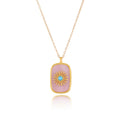 Aria Rectangle Rose Quartz Pendant Necklace