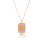 Aria Rectangle Rose Quartz Pendant Necklace
