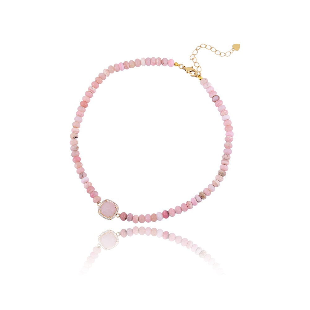 Julia Pink Opal Choker Necklace