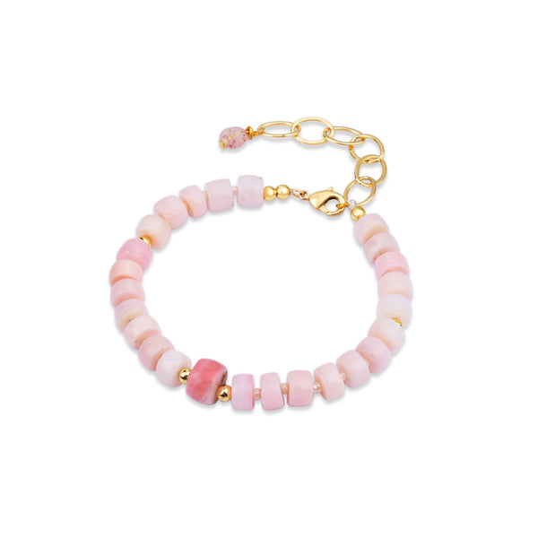 Alisa Pink Opal Stone Bracelet
