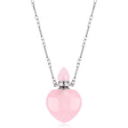 Medium Heart Perfume Bottle Necklace Silver