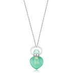 Mini Heart Perfume Bottle Necklace Silver