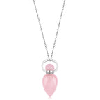 Mini Leaf Potion Bottle Necklace Silver