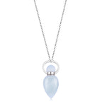 Mini Leaf Potion Bottle Necklace Silver