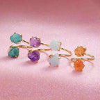Jennie  Natural Crystal Claw Gold Ring
