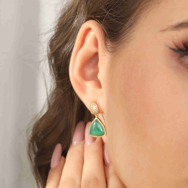 Miya Green Chalcedony Earrings