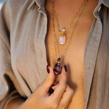 Mona Drop Shaped Perfume Bottle Necklace