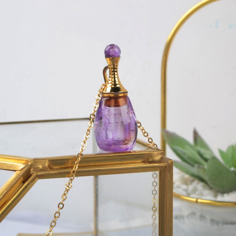 Sylvia Natural Stone Perfume Bottle Necklace